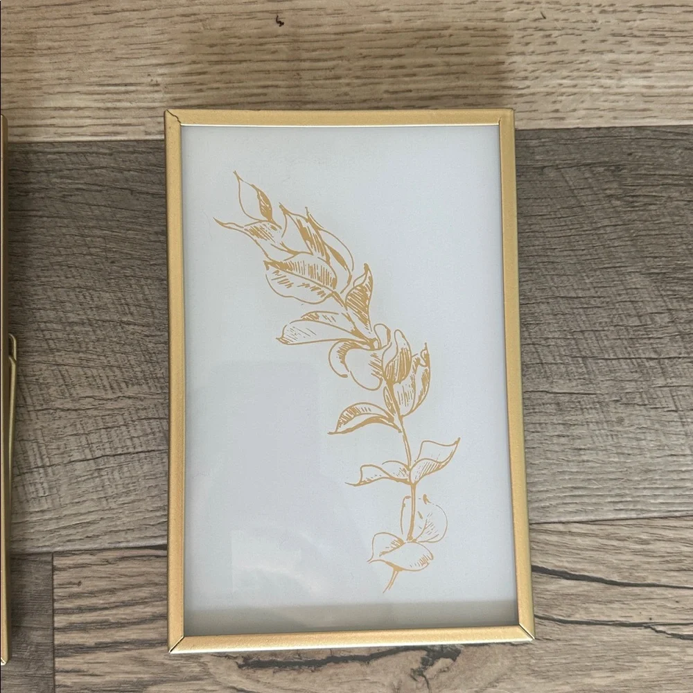 Anthropologie Gold Botanical Framed Prints
